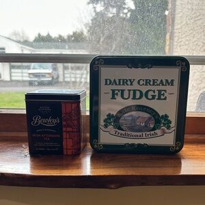 Irish Afternoon Tea Tin-Tea Not Included and Dairy Cream Fudge Tin-Fudge Not Inc